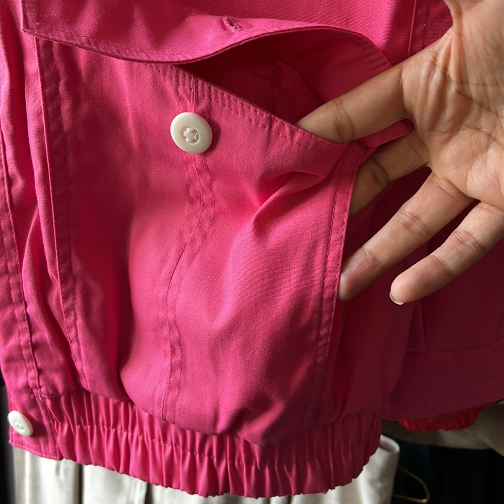 80s Light Pink Purple White Cotton Jacket by Be In The Current Scene medium - Picture 11 of 11